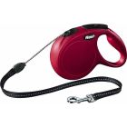 Laisse à enrouleur New Classic Flexi corde L Rouge 8 m - La Compagnie des Animaux