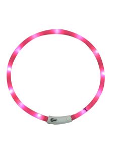 Bubimex Collare Luminoso LED ricaricabile rosa 20-70 cm