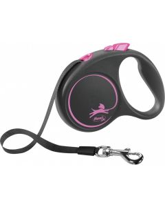 Flexi Black Design Guinzaglio fettuccia M rosa 5 m