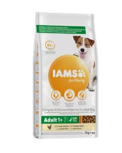 IAMS Vitality crocchette cane adulto razze taglia piccola e media pollo 3 kg