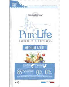 PureLife Croquettes Medium Adult pour chien 2 kg- La Compagnie des Animaux