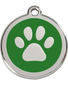 RedDingo Médaille d'identité "Patte" vert - La Compagnie des Animaux