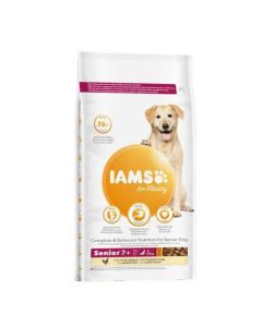 Iams Vitality Crocchette Cane Senior Taglia grande al pollo 12 kg