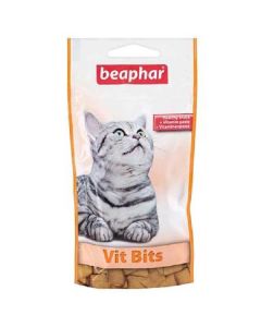 • Contient de la Taurine • Enrichi en vitamines Vit Bits de Beaphar sont de délicieuses friandises fourrées d’une pâte enrichie aux vitamines. Elles sont contiennent de la taurine qui a une action bénéfique pour le cœur et les yeux des chats.